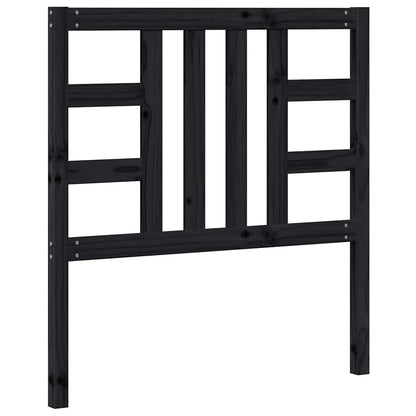 Testiera per Letto Nera 96x4x100 cm in Legno Massello di Pino | homemem39