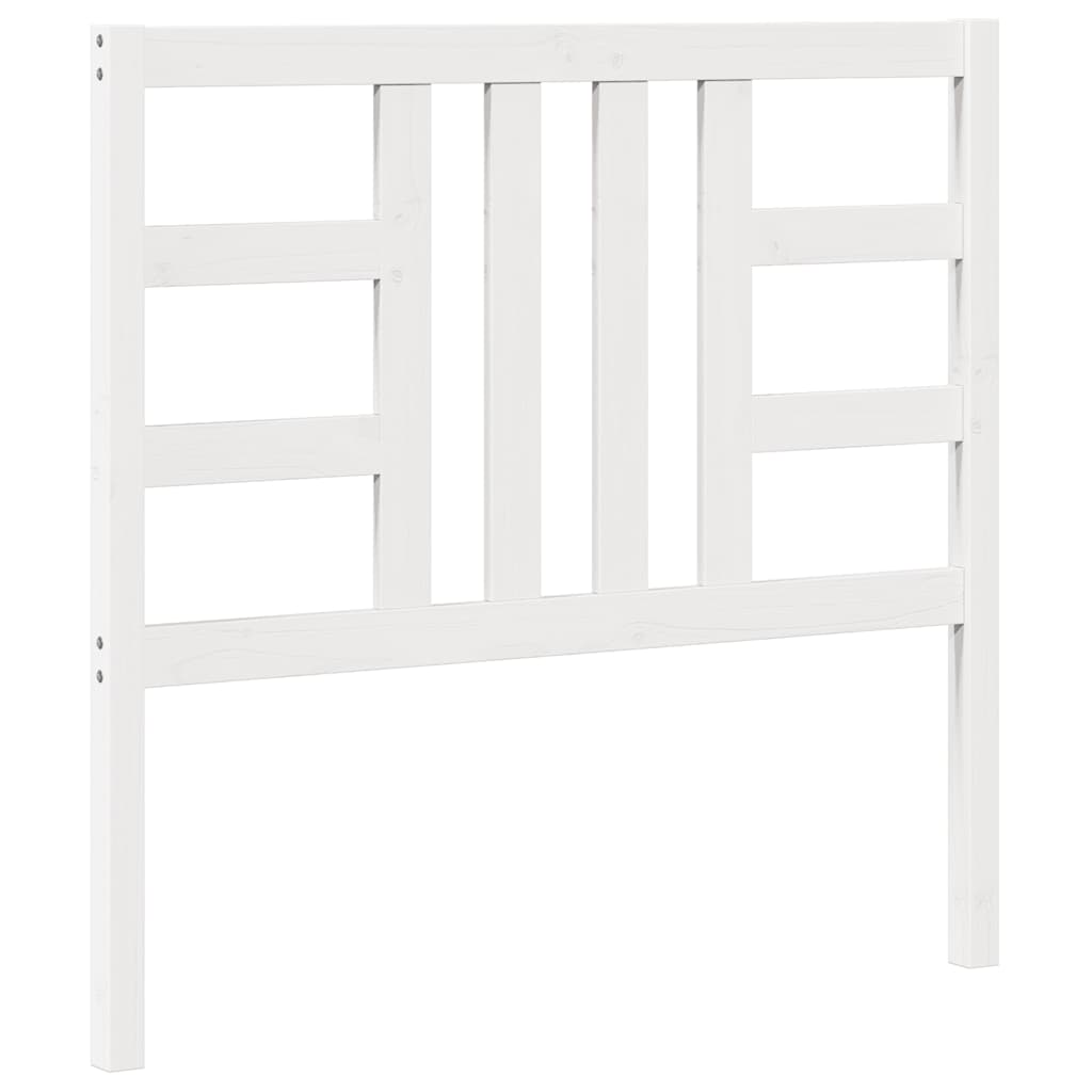 Testiera per Letto Bianca 106x4x100 cm Legno Massello di Pino