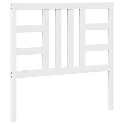 Testiera per Letto Bianca 106x4x100 cm Legno Massello di Pino
