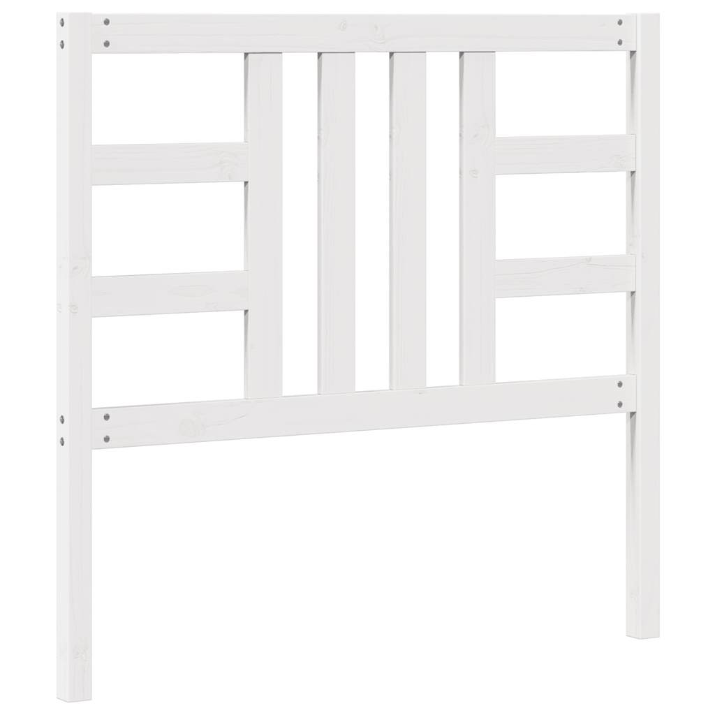 Testiera per Letto Bianca 106x4x100 cm Legno Massello di Pino | homemem39