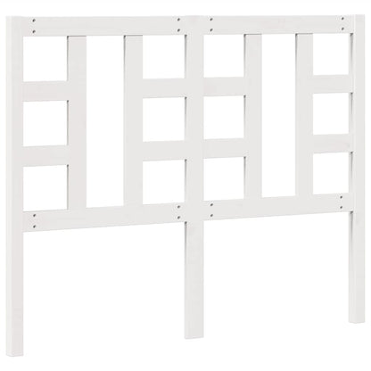 Testiera per Letto Bianca 126x4x100cm in Legno Massello di Pino