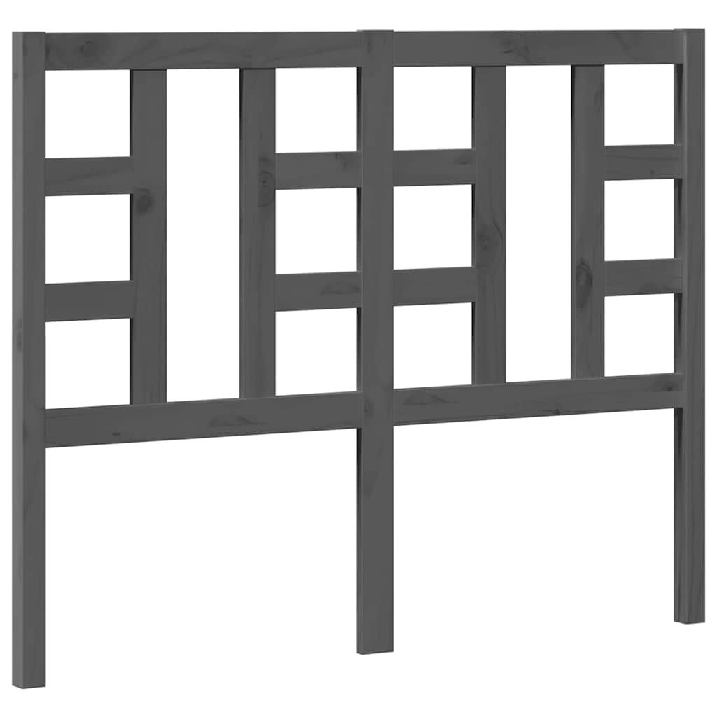 Testiera per Letto Grigia 126x4x100cm in Legno Massello di Pino