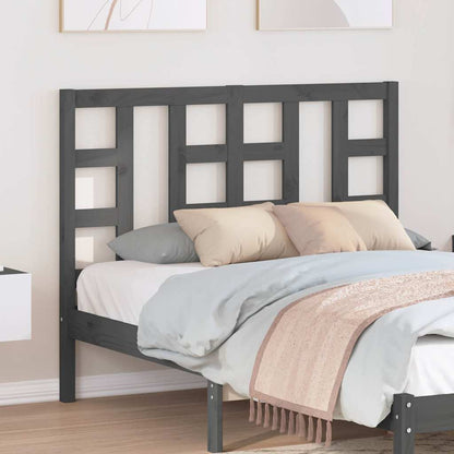 Testiera per Letto Grigia 126x4x100cm in Legno Massello di Pino | homemem39