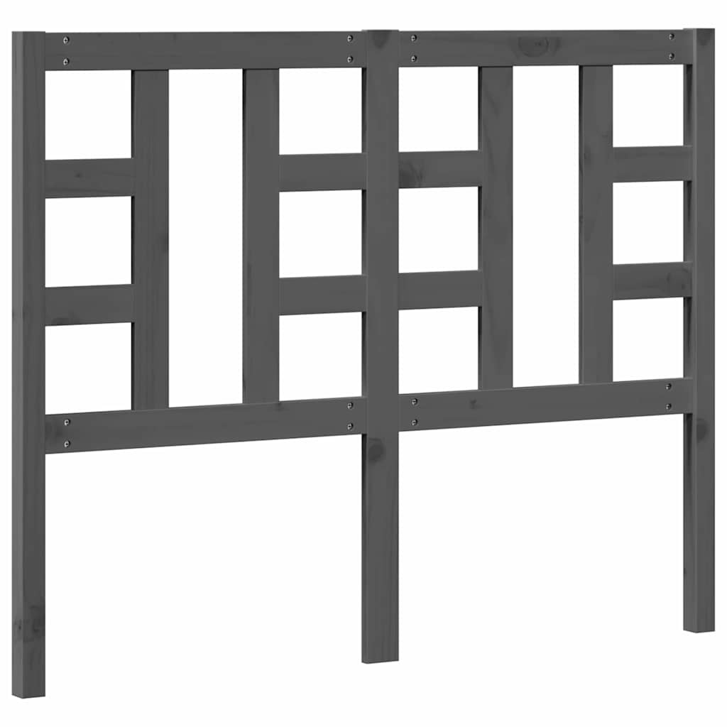 Testiera per Letto Grigia 126x4x100cm in Legno Massello di Pino | homemem39