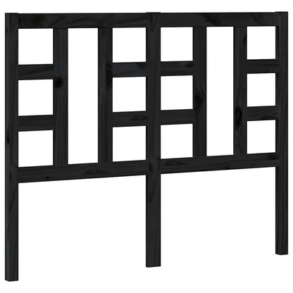 Testiera per Letto Nera 126x4x100 cm in Legno Massello di Pino