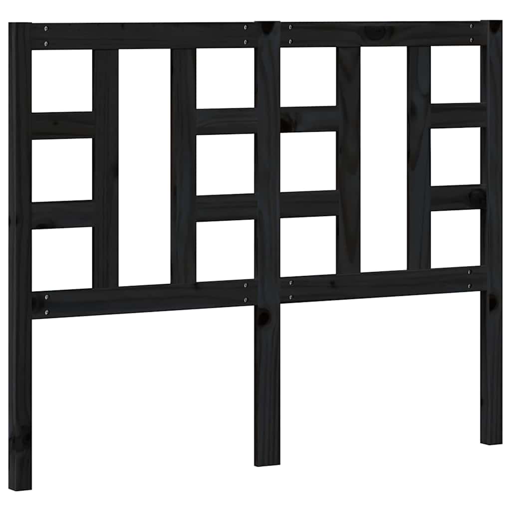 Testiera per Letto Nera 126x4x100 cm in Legno Massello di Pino | homemem39