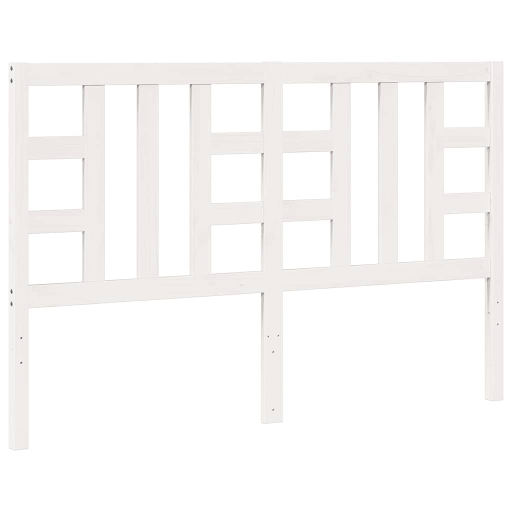 Testiera per Letto Bianca 156x4x100 cm Legno Massello di Pino