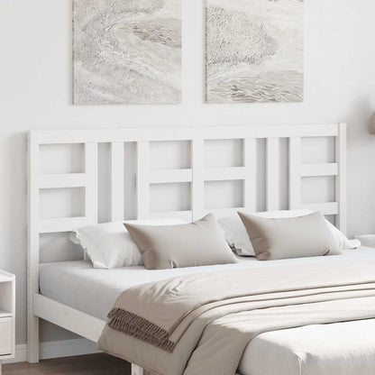 Testiera per Letto Bianca 156x4x100 cm Legno Massello di Pino