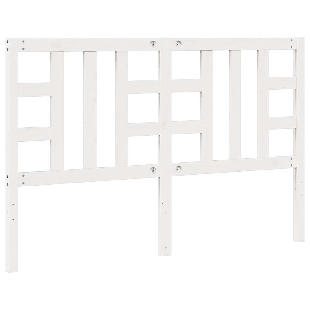 Testiera per Letto Bianca 156x4x100 cm Legno Massello di Pino