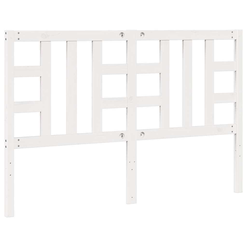 Testiera per Letto Bianca 156x4x100 cm Legno Massello di Pino
