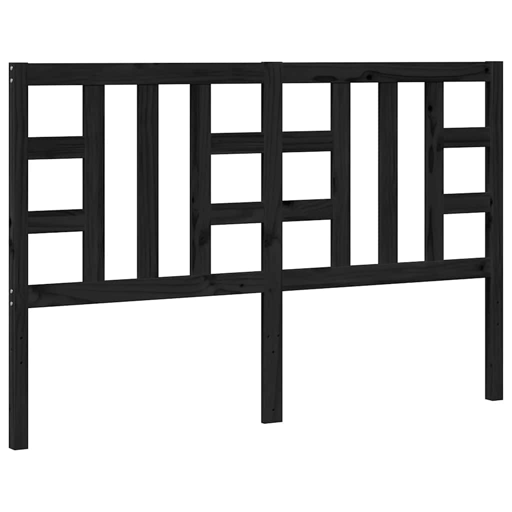 Testiera per Letto Nera 166x4x100 cm in Legno Massello di Pino