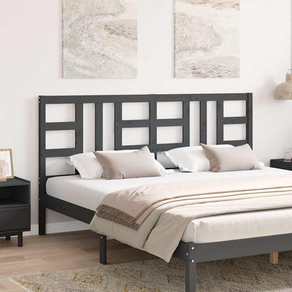 Testiera per Letto Grigia 186x4x100cm in Legno Massello di Pino | homemem39