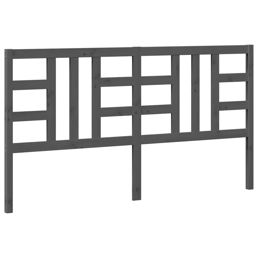Testiera per Letto Grigia 186x4x100cm in Legno Massello di Pino | homemem39