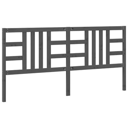 Testiera per Letto Grigia 206x4x100cm in Legno Massello di Pino