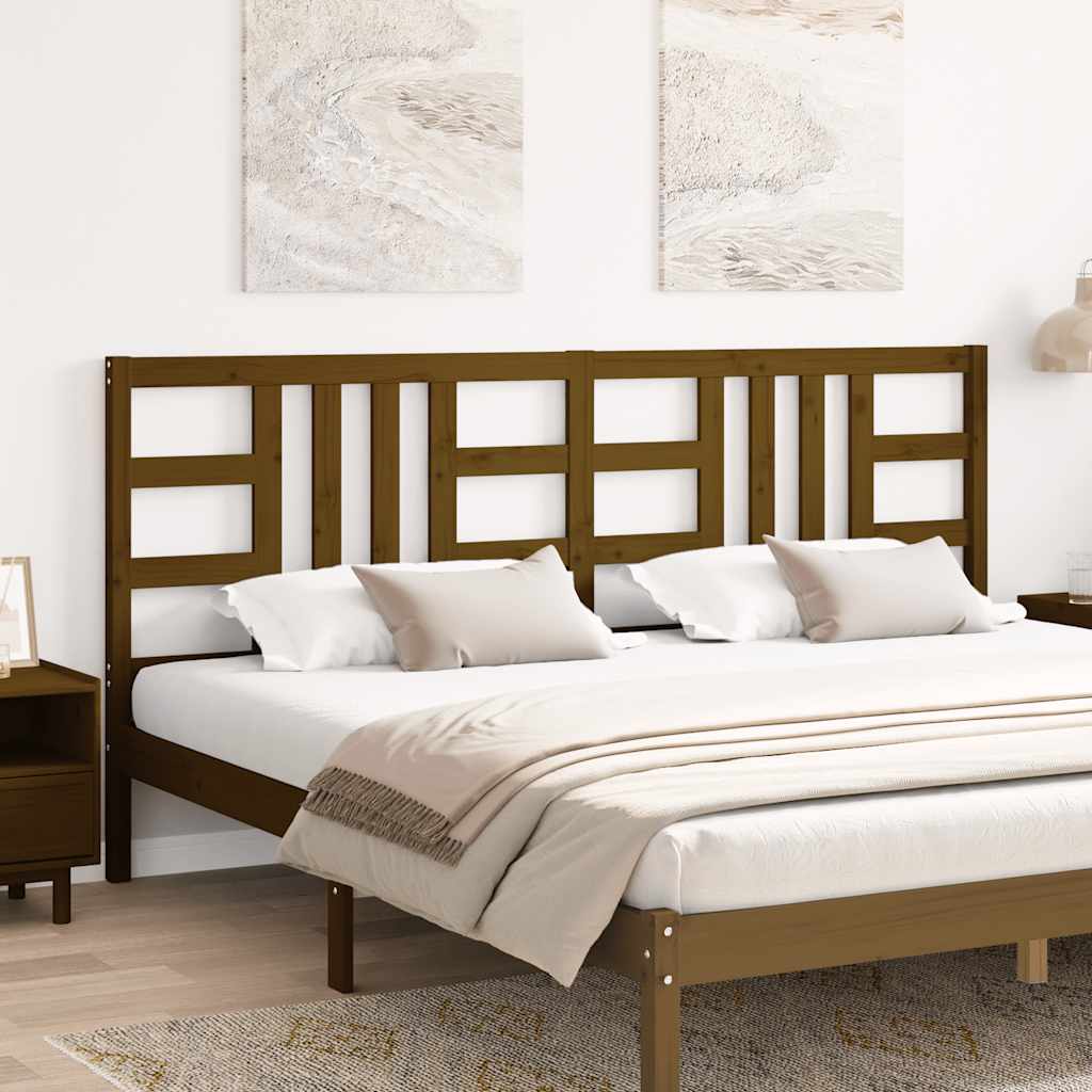 Testiera per Letto Ambra 206x4x100 cm in Legno Massello di Pino