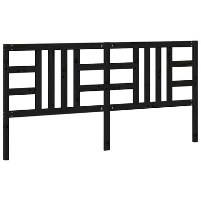 Testiera per Letto Nera 206x4x100 cm in Legno Massello di Pino | homemem39