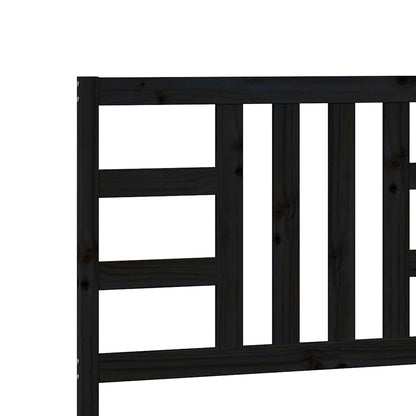 Schwarzes Bettkopfteil 206 x 4 x 100 cm aus massivem Kiefernholz