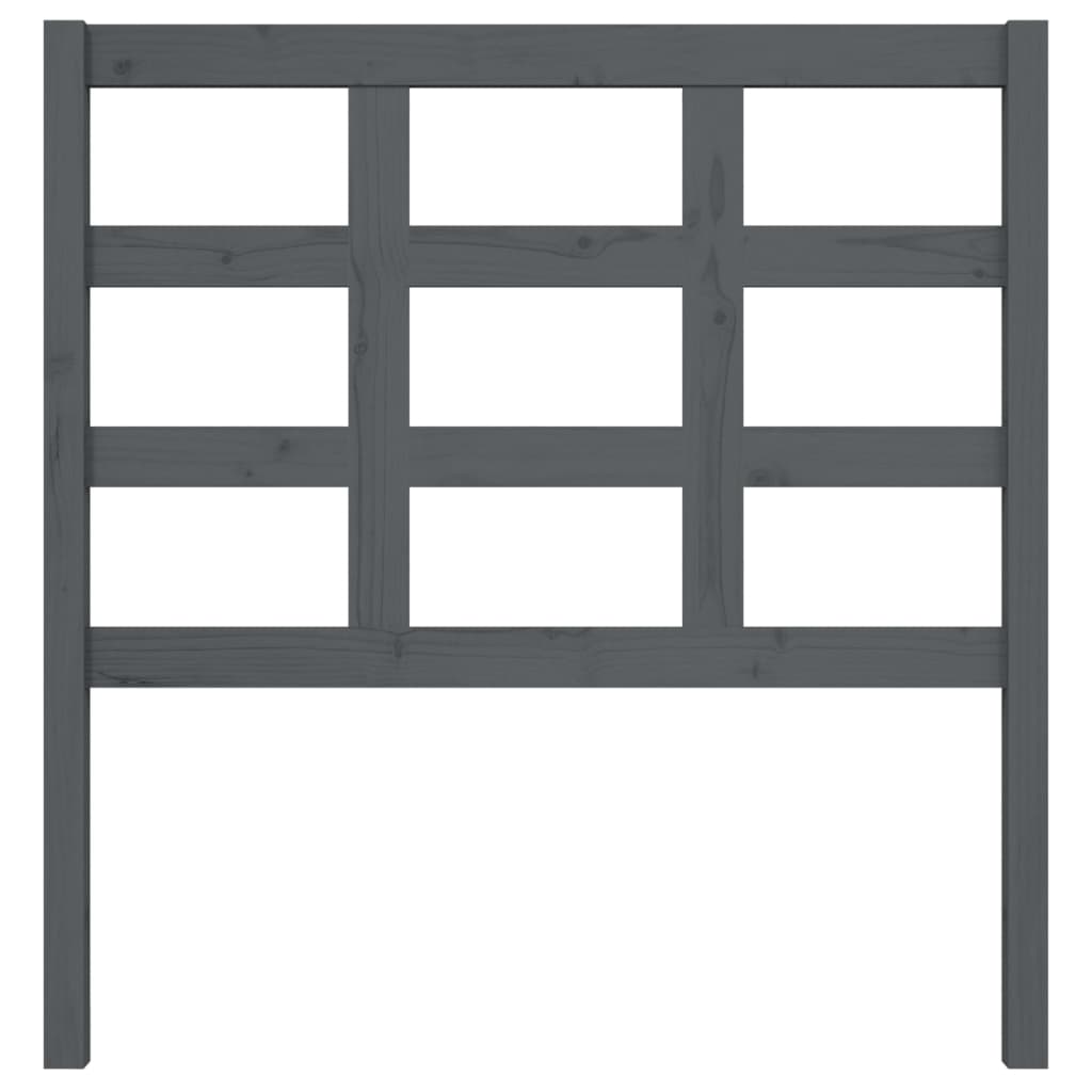 Testiera per Letto Grigia 95,5x4x100 cm Legno Massello di Pino - homemem39