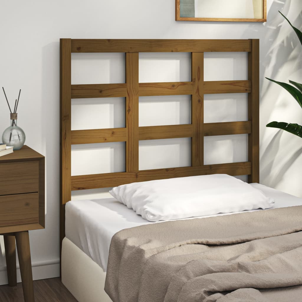Testiera per Letto ambra 95,5x4x100cm in Legno Massello di Pino