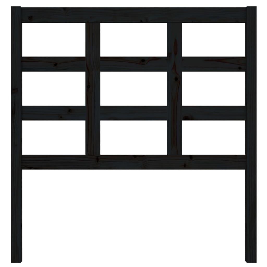 Testiera per Letto Nera 95,5x4x100 cm in Legno Massello di Pino - homemem39