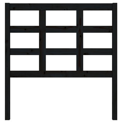 Testiera per Letto Nera 95,5x4x100 cm in Legno Massello di Pino - homemem39