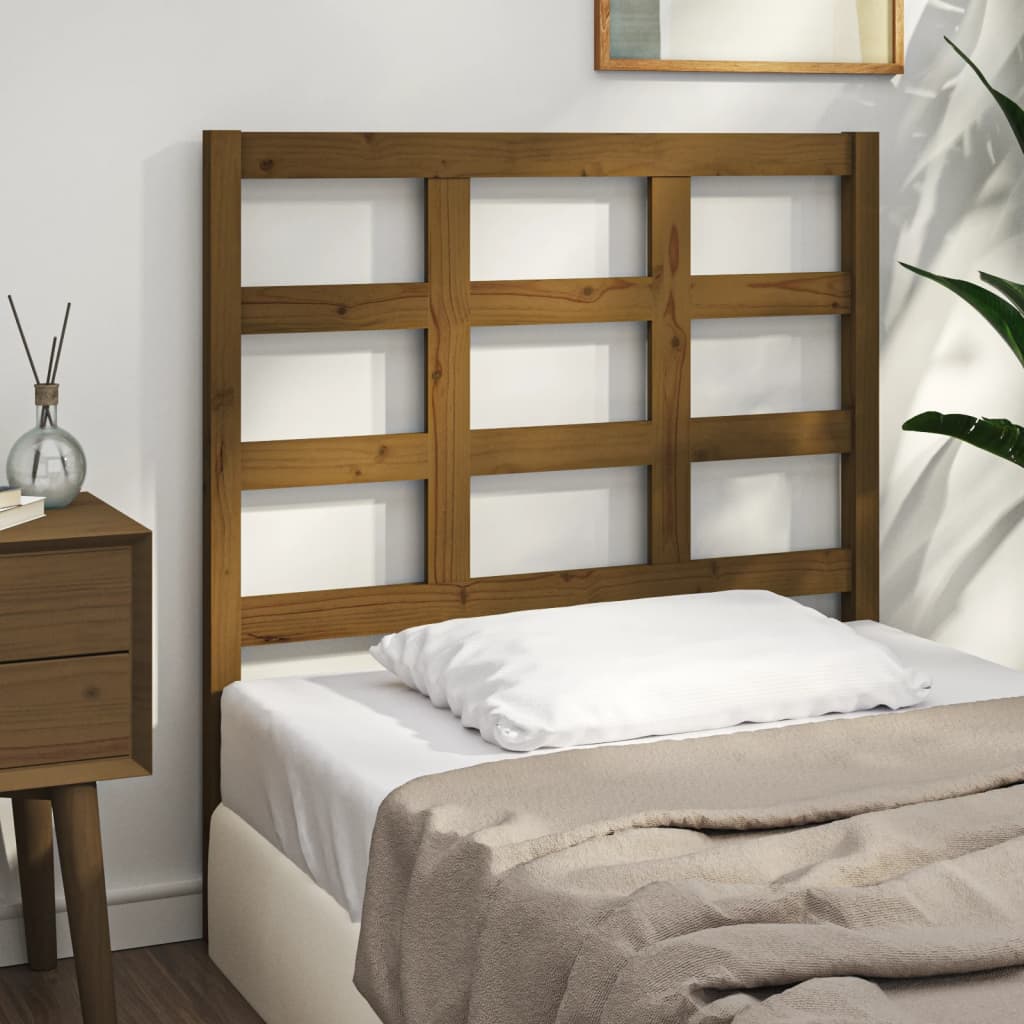 Testiera per Letto ambra 105,5x4x100 cm Legno Massello di Pino - homemem39