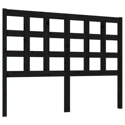 Testiera per Letto Nera 125,5x4x100cm in Legno Massello di Pino