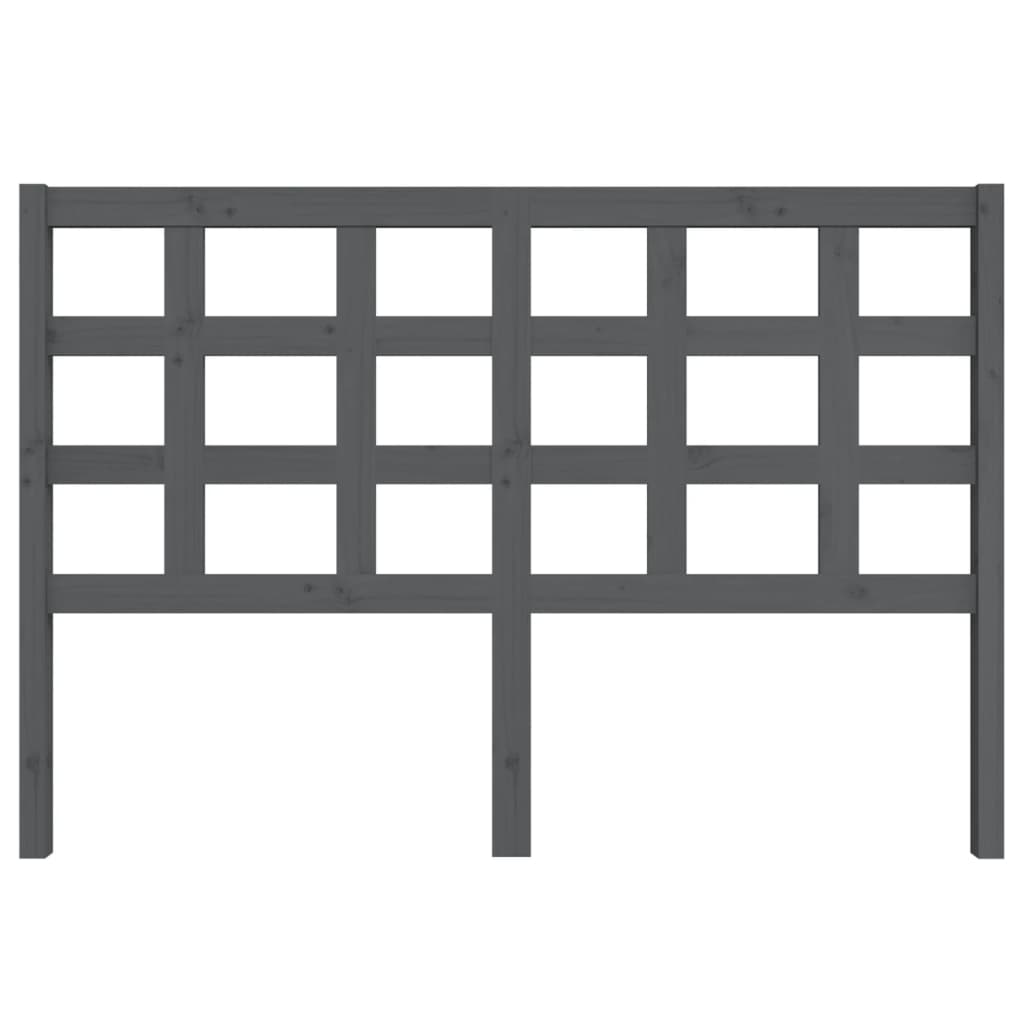 Testiera per Letto Grigia 145,5x4x100 cm Legno Massello di Pino - homemem39