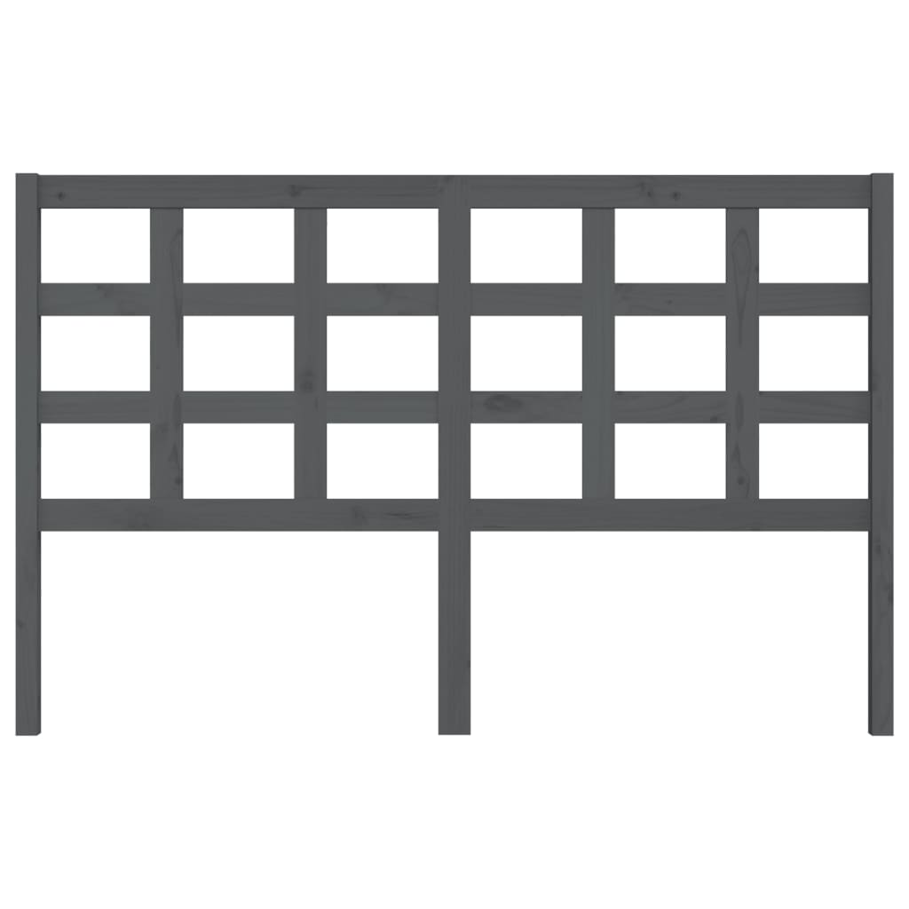 Testiera Letto Grigia 156x4x100 cm in Legno Massello di Pino