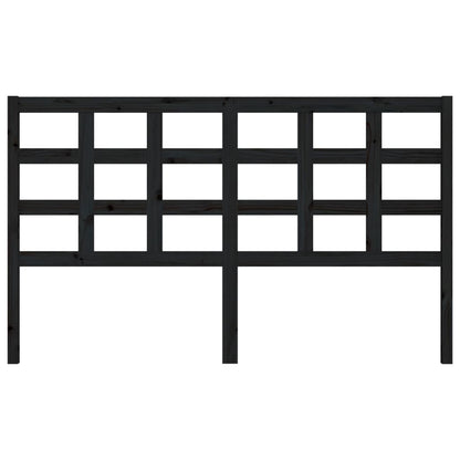 Testiera per Letto Nera 165,5x4x100cm in Legno Massello di Pino