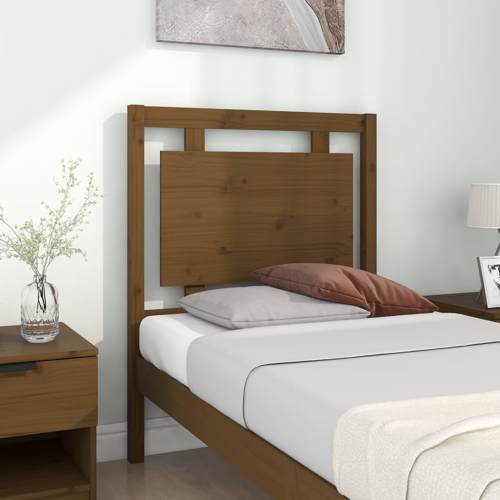 Testiera per Letto ambra 80,5x4x100cm in Legno Massello di Pino | homemem39