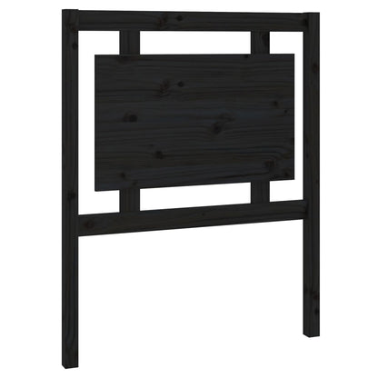 Testiera per Letto Nera 80,5x4x100 cm in Legno Massello di Pino