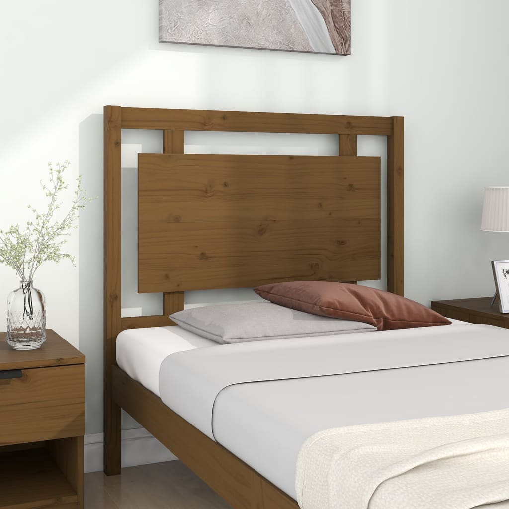 Testiera per Letto ambra 95,5x4x100cm in Legno Massello di Pino - homemem39