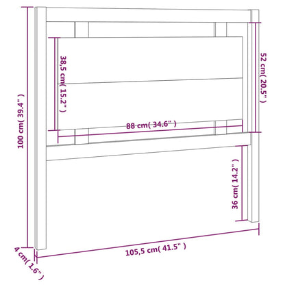 Testiera per Letto ambra 105,5x4x100 cm Legno Massello di Pino | homemem39
