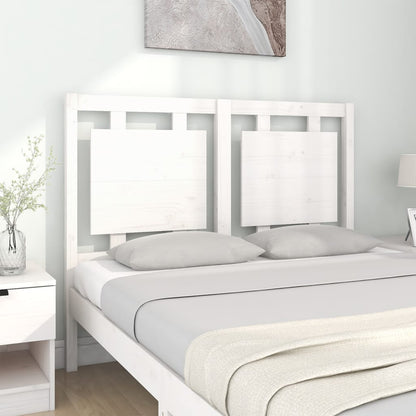 Testiera per Letto Bianca 125,5x4x100 cm Legno Massello di Pino | homemem39
