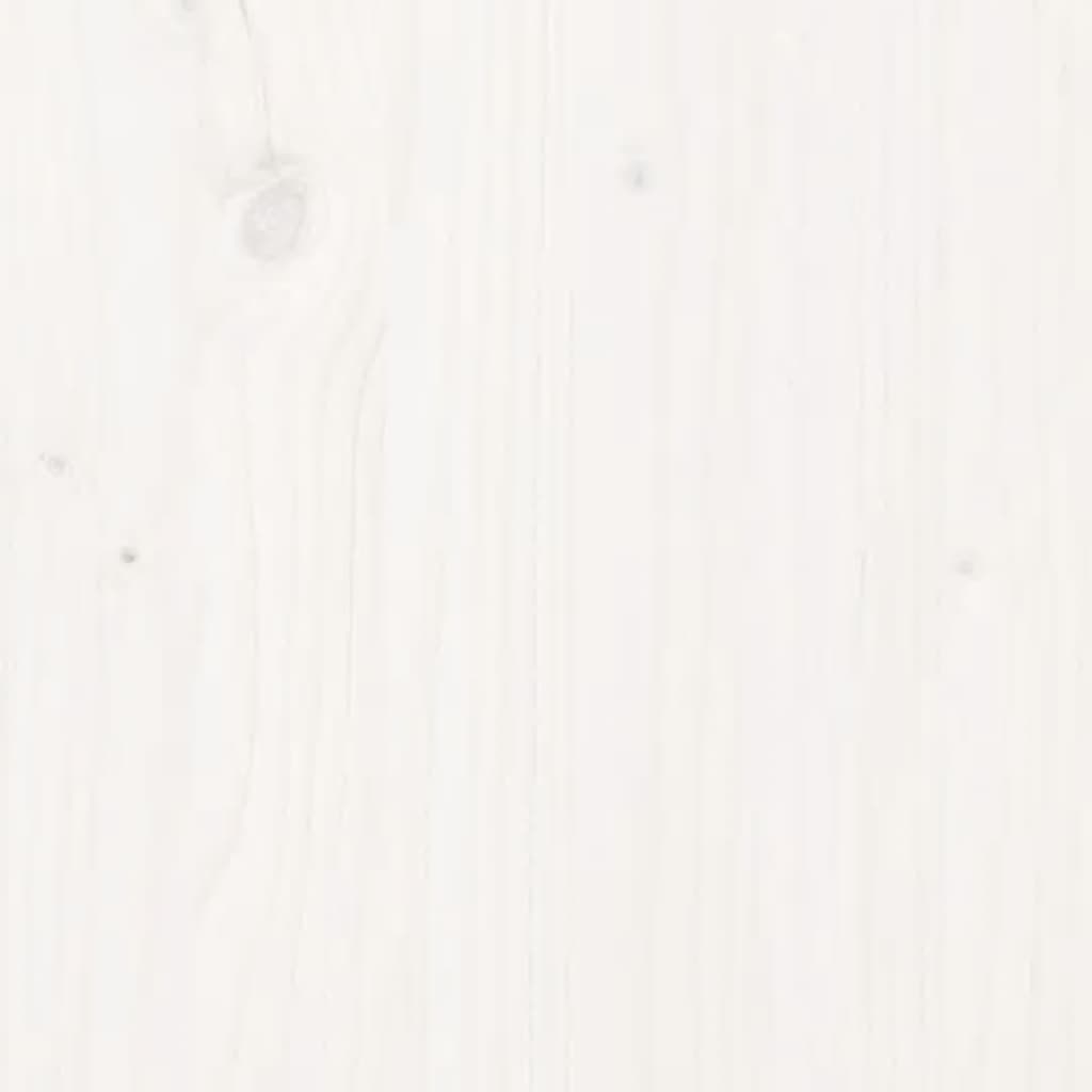 Testiera per Letto Bianca 125,5x4x100 cm Legno Massello di Pino | homemem39