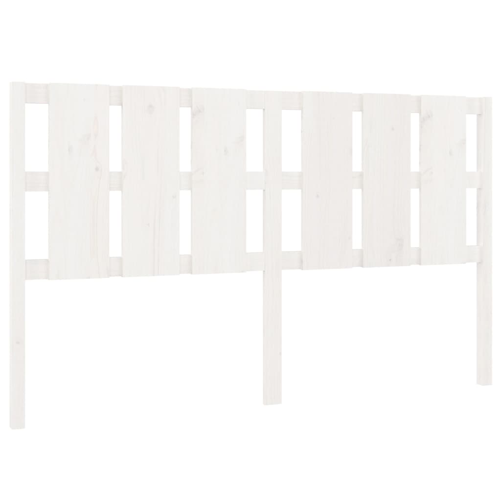 Testiera per Letto Bianca 165,5x4x100 cm Legno Massello di Pino - homemem39