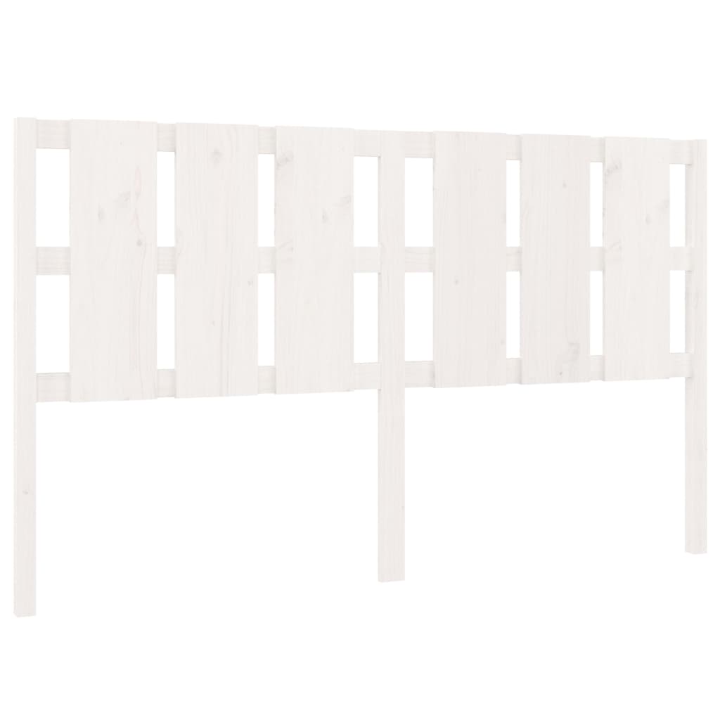 Testiera per Letto Bianca 185,5x4x100 cm Legno Massello di Pino - homemem39