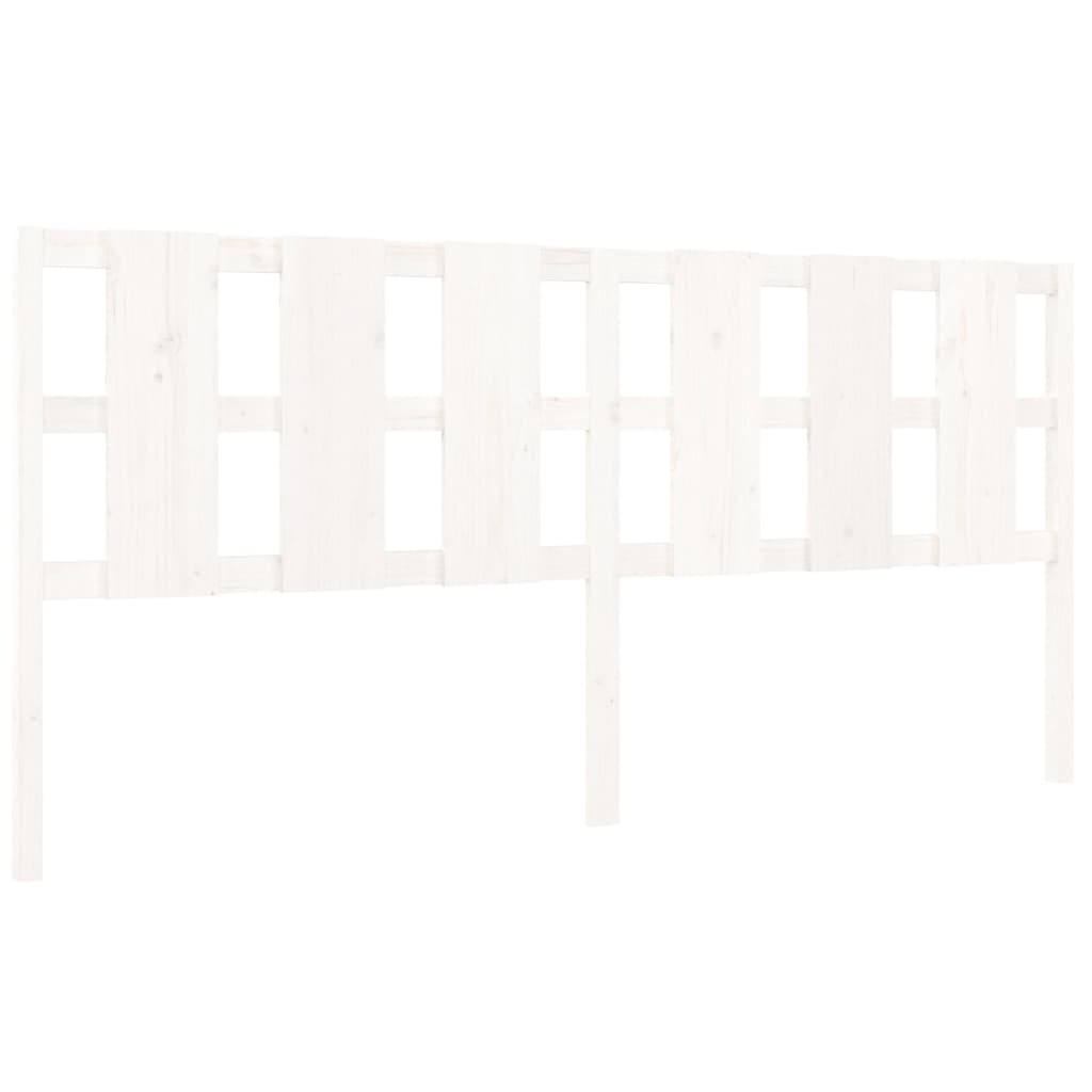 Testiera per Letto Bianca 205,5x4x100 cm Legno Massello di Pino - homemem39