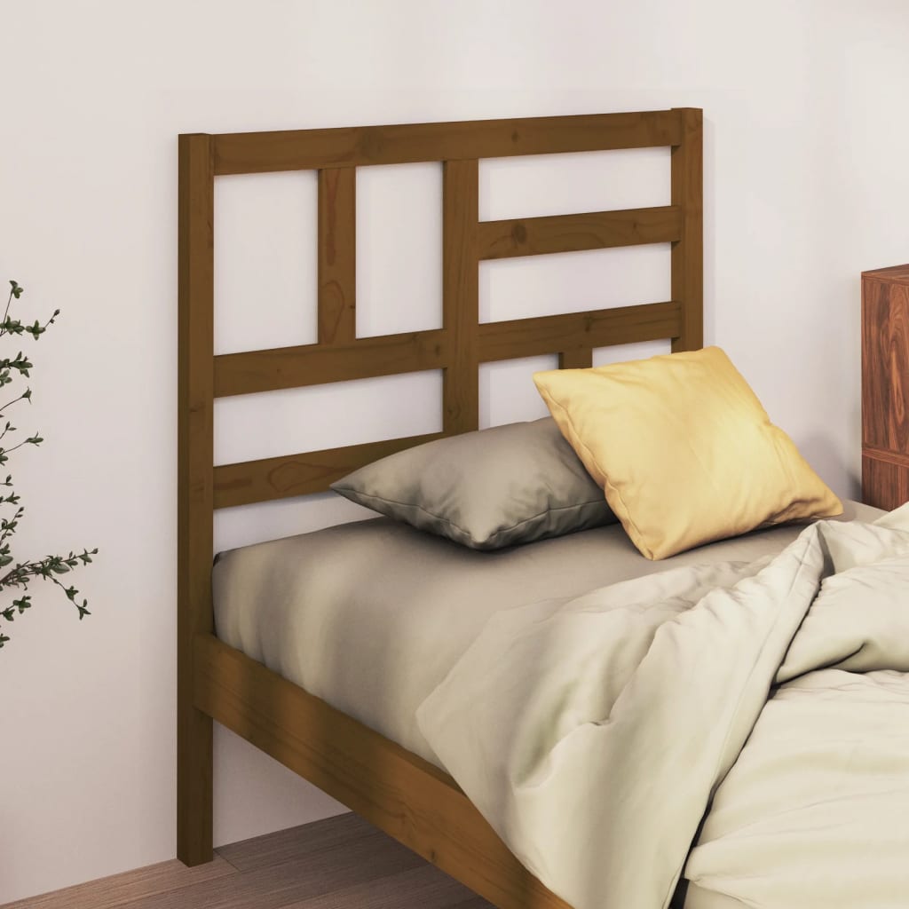 Testiera per Letto ambra 106x4x104 cm in Legno Massello di Pino