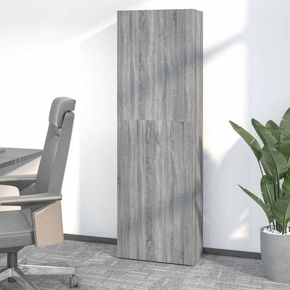 Armadio per Ufficio Grigio Sonoma 60x32x190cm Legno Multistrato