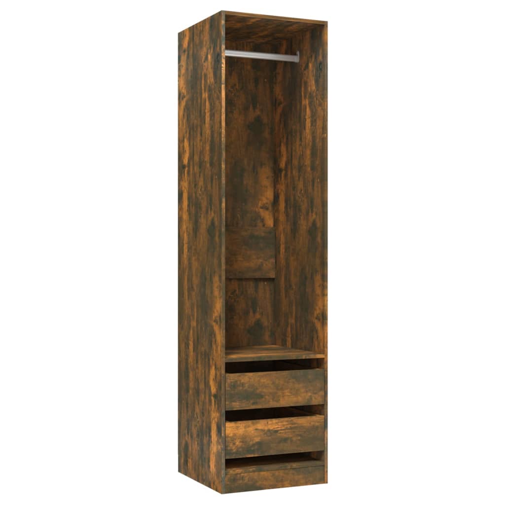 Wardrobe with drawers Smoked Oak 50x50x200 cm Plywood