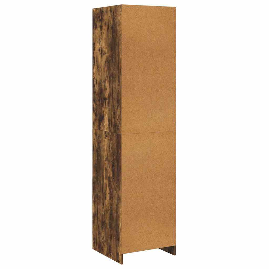 Armadio con Cassetti Rovere Fumo 50x50x200 cm Legno Multistrato