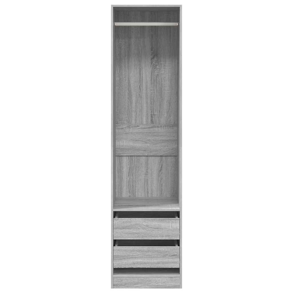 Armadio con Cassetti Grigio Sonoma 50x50x200 Legno Multistrato