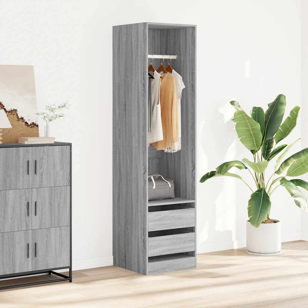 Armadio con Cassetti Grigio Sonoma 50x50x200 Legno Multistrato