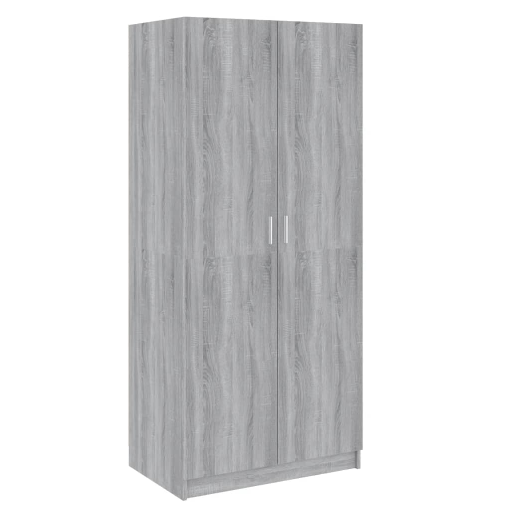 Sonoma Gray Wardrobe 80x52x180 cm in Plywood