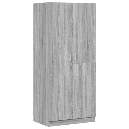 Armadio Grigio Sonoma 80x52x180 cm in Legno Multistrato