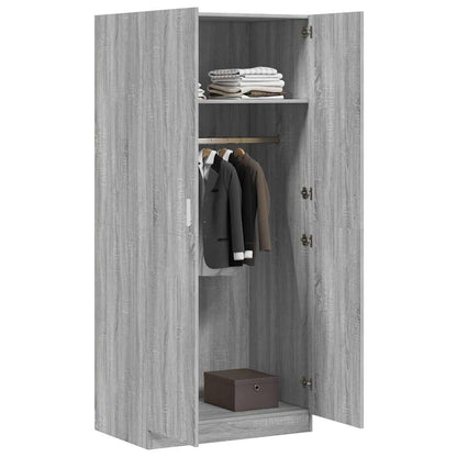Armadio Grigio Sonoma 80x52x180 cm in Legno Multistrato