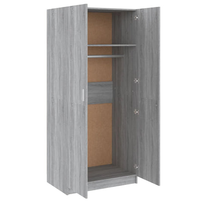 Sonoma Gray Wardrobe 80x52x180 cm in Plywood