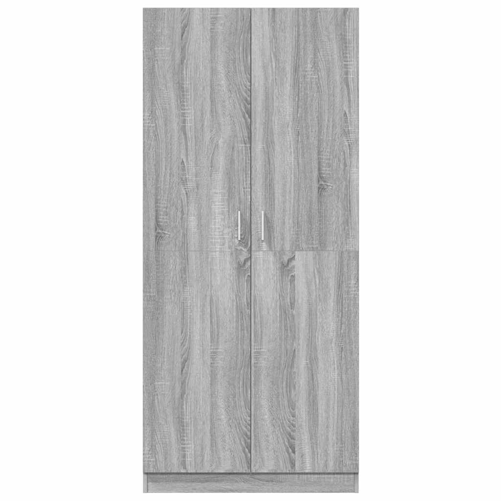 Armadio Grigio Sonoma 80x52x180 cm in Legno Multistrato